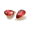 Real 18K Gold Plated Brass with Glass Pendants KK-177-22G-05-3