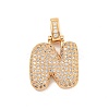Brass Micro Pave Clear Cubic Zirconia Pendants KK-B099-01G-N-1