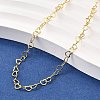 Brass Heart Link Chain Necklaces NJEW-M108-33G-1