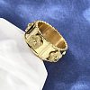 304 Stainless Steel Flower Wide Finger Rings for Women RJEW-A060-02G-2