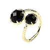 Round Natural Obsidian Open Cuff Rings RJEW-C087-02G-05-1