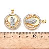 Brass Micro Pave Cubic Zirconia with ABS Imitation Pearl Pendants KK-T070-18G-3