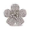 Brass Micro Pave Cubic Zirconia Rings KK-K367-09P-2
