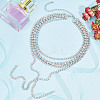 1Pc Iron Rhinestone Tennis Chains Bib Necklace NJEW-FG0001-11A-4