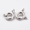 Platinum Plated 925 Sterling Silver Spring Ring Clasps STER-K014-H152-8mm-P-2