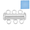 1Pc 925 Sterling Silver Slide Lock Clasps STER-GO0001-72C-1