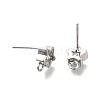 Brass with Cubic Zirconia Stud Earring Finding KK-Q048-16P-2