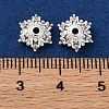Brass Micro Pave Clear Cubic Zirconia Bead Caps KK-K378-47B-S-2