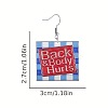 Square with Word Back & Body Hurts Acrylic Dangle Earrings FS-WGDBEE3-01-3