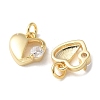 Brass Micro Pave Clear Cubic Zirconia Pendants KK-Q031-44G-06-2