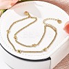 304 Stainless Steel Double-Layer Curb Chains Bracelets for Women BJEW-C089-13G-2