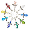 Angel Glass & Alloy Pendant Decoration HJEW-TAC0055-2