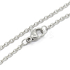 Non-Tarnish Unisex 304 Stainless Steel Cable Chain Necklace with Lobster Claw Clasps STAS-O037-83P-03-1