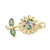 Brass Cubic Zirconia Pendants KK-L253-25G-03-2