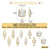 30Pcs 5 Styles Brass Pave Clear Cubic Zirconia Links Connector Charms ZIRC-FS0001-04-4
