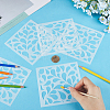 5 Sheets Geometric PET Hollow Out Drawing Painting Stencils DIY-GF0009-79-3