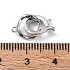 Rhodium Plated 925 Sterling Silver Micro Pave Clear Cubic Zirconia Fold Over Clasps LS-STER-G036-18P-3