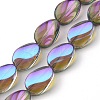 Transparent Electroplate Glass Beads Strands EGLA-C001-HR01-1