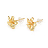 Rack Plating Brass Flower Stud Earrings for Women KK-B069-05G-1