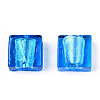 Handmade Silver Foil Lampwork Beads FOIL-S006-12x12mm-08-2