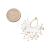 Glass Seed Beaded Imitation Coral Pendants PALLOY-MZ00938-3