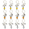12Pcs 3 Styles Wood & Alloy Keychians KEYC-FH00062-1