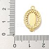 Rack Plating Brass Clear Cubic Zirconia Religion Oval Virgin Mary Connector Charms KK-L224-097G-3