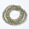 Electroplate Transparent Glass Beads Strands EGLA-A034-T6mm-F02-2