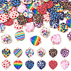 48Pcs 12 Styles Light Gold Tone Alloy Enamel Pendants FIND-TA0005-43-1