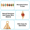 28Pcs 14 Styles Mixed Gemstone Copper Wire Wrapped Connector Charms FIND-HY0003-94-5