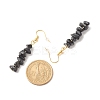 Natural Obsidian Chip Beaded Dangle Earrings EJEW-JE04788-08-4