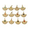 Ion Plating(IP) 304 Stainless Steel with Natural & Synthetic Gemstone Pendants STAS-G351-27G-1