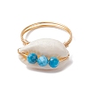 4Pcs Copper Wired Shell Finger Rings RJEW-TA00176-4