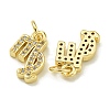 Rack Plating Brass Micro Pave Cubic Zirconia Pendants KK-K386-02B-G-2