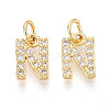 Brass Micro Pave Clear Cubic Zirconia Charms KK-N241-001N-1