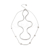 304 Stainless Steel Square Double Layered Necklaces for Women NJEW-U031-06P-2
