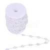 Rhombus Acrylic Rhinestone Beaded Trim FIND-WH0202-02-9