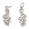 Brass Micro Pave Clear Cubic Zirconia Pendants ZIRC-C020-37P-2