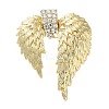 Wing Alloy Rhinestone Adjustable Rings for Women RJEW-K277-04G-3