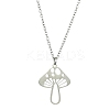 201 Stainless Steel Mushroom Pendants Necklaces NJEW-JN04562-02-2
