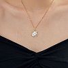 Brass White Enamel Turtle Pendant Dapped Chain Necklaces for Women FJ9996-1-1