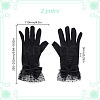 Bowknot Polyester Lace Gloves DIY-WH0888-539A-2