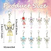 9Pcs 9 Colors Angel Acrylic & Alloy & Platic Beads Pendant Decoration HJEW-YW00083-3