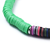 Handmade Polymer Clay Heishi Beads Braided Necklaces NJEW-JN02423-3