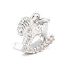 Brass Micro Pave Clear Cubic Zirconia Charms CU-CBAD306-19P-2