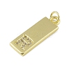 Brass Micro Pave Clear Cubic Zirconia Pendants KK-P266-06G-R-2