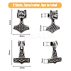 4Pcs 2 Styles 304 Stainless Steel Pendants STAS-DC0013-77-2
