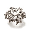 Rack Plating Brass Micro Pave Clear Cubic Zirconia Bead Caps KK-H508-25A-P-2
