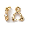 Brass Micro Pave Cubic Zirconia Cup Pearl Peg Bails Pin Pendants KK-S397-06C-1