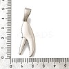 316L Stainless Steel Micro Pave Clear Cubic Zirconia Pendants STAS-S160-01P-3